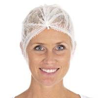 Engangs h&aring;rnet, Mop Cap on-size Non-woven, hvid, pakke a 1000 stk