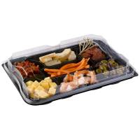 Plastbakke, m/l&aring;g,350x245x40mm A-PET, sort, &aelig;ske a 25 s&aelig;t F&oslash;devaregodkendt