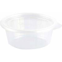 L&aring;g t/plastbakke, Duni Fixpack, Rund &Oslash; 112, h&oslash;jde 6 pp, transparent, karton a 700 stk F&oslash;devaregodkendt