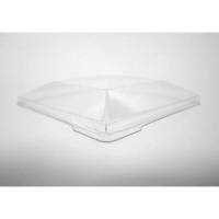 L&aring;g t/dessertb&aelig;ger, Kova,58x58x10mm PS, transparent, karton a 400 stk F&oslash;devaregodkendt