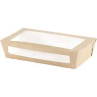 Salatbowle, Duni, W/Window 900 ml,120x200x45mm Pap, brun, pakke a 250 stk
