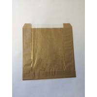 Sandwichpose, 210 x 215 x 215 mm flat bag, Papir + PE, brun pakke a 250 stk, palle 200 pakker palle a 200 kartoner, F&oslash;devaregodkendt