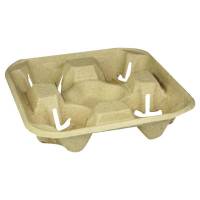 Kopholder, papir/cellulose/papir naturlig, 4 Cups, karton a 180 stk palle 30 kartoner, Nature Line