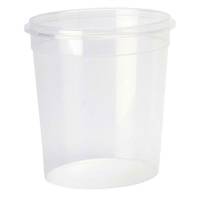 Plastb&oslash;tte, Handy-lock, Rund, &Oslash; 118 h&oslash;jde 144 pp, transparent, &aelig;ske a 180 s&aelig;t F&oslash;devaregodkendt