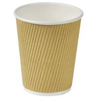 Kaffeb&aelig;ger, Papir + PE, brun 8 oz Natur Line, karton a 500 stk palle 24 kartoner, Ripple wall F&oslash;devaregodkendt
