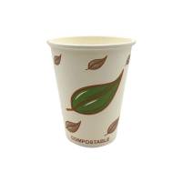 Kaffeb&aelig;ger, Papir + PE, hvid, 12 oz karton a 1000 stk, palle 15 kartoner Single wall, F&oslash;devaregodkendt