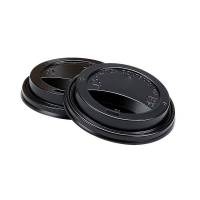 L&aring;g t/kaffeb&aelig;ger, PS, sort Lid high 12-16 oz, karton a 1000 stk palle 36 kartoner, F&oslash;devaregodkendt