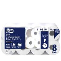 Toiletpapir, Tork, Premium, T4, 3 lag tissue, hvid 94mm x 29.50m, kasse a 72 ruller FSC Mix Credit