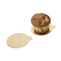 Kagepap, Rund &Oslash; 80mm kraft/PE, guld, pakke a 200 stk F&oslash;devaregodkendt