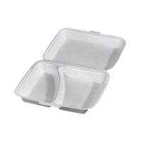 Skumbakke&nbsp;, m/l&aring;g, 2-rums,240x215x70mm Expanded Polystyrene&nbsp;(EPS)&nbsp;, hvid karton a 300 stk F&oslash;devaregodkendt