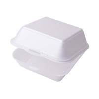 Burger&aelig;ske, stor, Large,155x155x80mm Extruded Polystyrene (XPS), hvid karton a 5 x 100 stk F&oslash;devaregodkendt