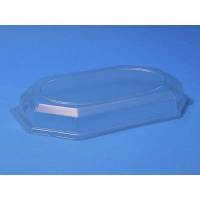 L&aring;g t/cateringfad, Oval 465 x 315 x 63 mm, transparent, Medium karton a 50 stk F&oslash;devaregodkendt