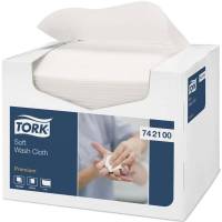 Papirh&aring;ndkl&aelig;der ark, Tork Premium Extra Soft, Soft Wash Cloth 1 lag, hvid 192mmx300mm, 70g/m2, &aelig;ske a 1080 ark FSC Mix Credit
