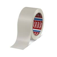 Pakketape, TESA 4100, rillet, 50 mm x 66.00 m, 65 &micro;m, kernediameter: 76 mm Rulle, PVC, Solvent, low noise, hvid pakke a 6 ruller, palle a 1584 ruller