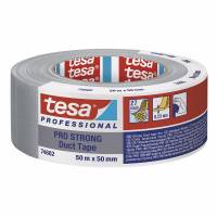 Gaffatape, TESA Adhesive tape, 50 mm x 50.00 m, samlet tykkelse 230 &micro;m kernediameter: 76 mm, Rulle, polyethylen Syntetisk gummi, gr&aring;, pakke a 1 rulle palle a 864 ruller