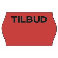 Prisetiket, Meto, Non.Perm. 26x16mm neon r&oslash;d, rulle a 1200 etiketter