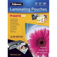 Lamineringslomme, Fellowes Premium, A4 216x303mm transparent  pakke a 100 stk