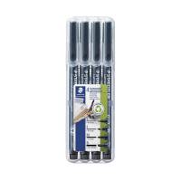 Marker, Staedtler Lumocolor, 31-9WP4GS 0,6MM, Spids, sort, 31-9WP4GS Pakke med 10 s&aelig;t