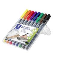 Permanent pen, Staedtler Lumocolor 317WP-8, 0,8-1,0MM, assorteret, 317 WP8 S&aelig;t med 8 dele