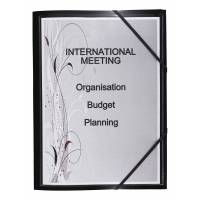 Plastmappe, Oxford sort, 210x297mm, Plastic/elastic