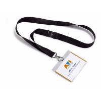 Halsb&aring;nd, Durable, 60x90, Med kortholder sort pakke med 5 s&aelig;t