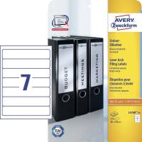 Laseretiket, Avery, L4760, 1-BANET 192x38mm hvid, antal etiketter pr. ark : 7 pakke a 175 stk, FSC Mix Credit