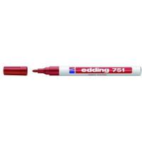 Paintmarker, Edding, PAINT 751, 1-2MM Rund spids, r&oslash;d, 702010002
