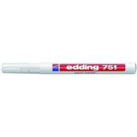 Paintmarker, Edding, PAINT 751, 1-2MM Rund spids, hvid, 702010049