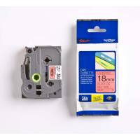 Labeltape, Brother Labeltape, TZE441 18mmx8.00m sort/r&oslash;d