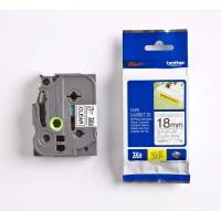 Labeltape, Brother Labeltape, TZES141 18mmx8.00m sort/transparent