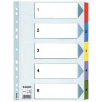 Register, Esselte Mylar, A4,210x297mm hvid kasse a 20 sets