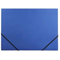 Elastikmappe, Q-Line DKF bl&aring;, M/3 KLAPPER, 210x297mm Karton/elastik