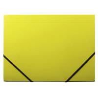 Elastikmappe, Q-Line DKF gul, M/3 KLAPPER, 210x297mm Karton/elastik