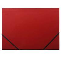 Elastikmappe, Q-Line DKF r&oslash;d, M/3 KLAPPER, 210x297mm Karton/elastik