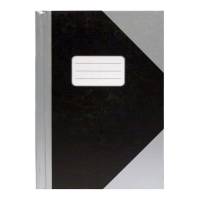 Kinabog, Notesbog, linjeret, A4 s&oslash;lv/sort, 210x297mm, 70g/m2