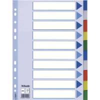 Faneblade PP A4 10-delt farvede faner