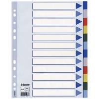 Faneblade PP A4 12-delt farvede faner