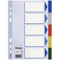 Faneblade PP A5 5-delt farvede faner
