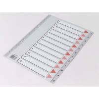 Register, Q-Line, A4,210x297mm, gr&aring; pakke a 15 sets