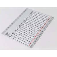 Register, Q-Line, A4,210x297mm, gr&aring; Pakke med 10 s&aelig;t