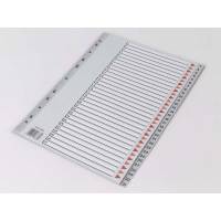 Register, Q-Line, A4,210x297mm, gr&aring; Pakke med 10 s&aelig;t