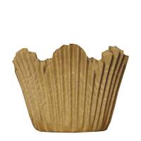 Muffin form, Rund, h&oslash;jde 35 mm indvendig diameter 49.0 mm Pergamentpapir, brun, pakke a 1000 stk Flower, F&oslash;devaregodkendt