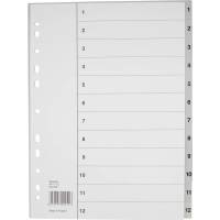 Register, Bantex, A4,210x297mm, gr&aring; s&aelig;t med 1 stk.