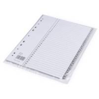 Register, Bantex, A4,210x297mm, gr&aring; s&aelig;t med 1 stk.