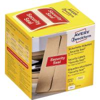 Etiket, Avery, 7311, Security seal 38x20mm r&oslash;d/hvid, pakke a 200 stk