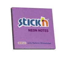 Notes, BNT Stick&acute;n, Neon, lilla, 76x76mm