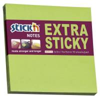 Notes, BNT Stick&acute;n, Extra sticky, gr&oslash;n 76x76mm
