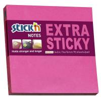 Notes, BNT Stick&acute;n, Extra sticky, r&oslash;d 76x76mm