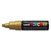 Paintmarker, Uni Posca, PC-8K, 8MM Rund spids, guld, permanent