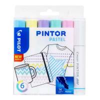 Marker, Pilot Pintor, mellem, 1,4MM Rund spids, assorteret, 517474 pakke a 6 stk